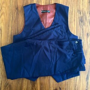 Navy Blue Vest and Pants Set